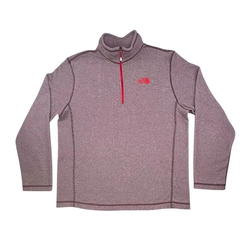 The North Face 1/4 Zip Pullover Fleece Mens Size Medium Long Sleeve Maroon Shirt